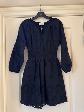 NWT Universal Thread Black Eyelet Cotton Dress with Elastic Waist